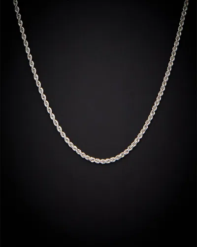 Italian Gold 14k  Hollow Rope Necklace In Metallic