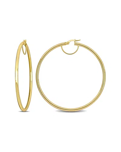 Italian Gold 14k  Hoops In Brown