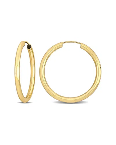 Italian Gold 14k  Hoops In Burgundy