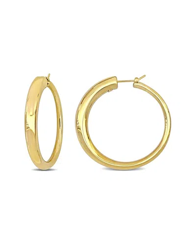 Italian Gold 14k  Hoops In Brown