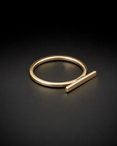 Italian Gold 14k  Horizontal Bar Ring