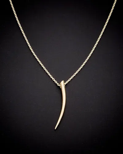 Italian Gold Horn Pendant Necklace