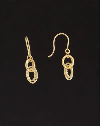 ITALIAN GOLD 14K ITALIAN GOLD INTERLOCKING CIRCLE DANGLE EARRINGS