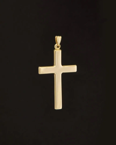 Italian Gold 14k  Large Cross Pendant In Neutral