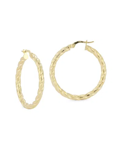 Italian Gold Large Twist Hoops