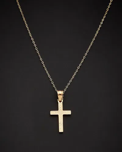 Italian Gold Leaf Cross Pendant Necklace