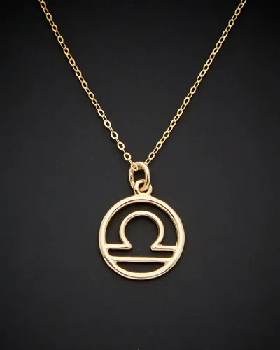 Italian Gold Libra Zodiac Necklace