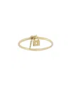 Italian Gold 14k  Lock & Key Charm Ring