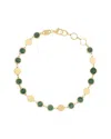Italian Gold 14k  Malachite Disc Bracelet