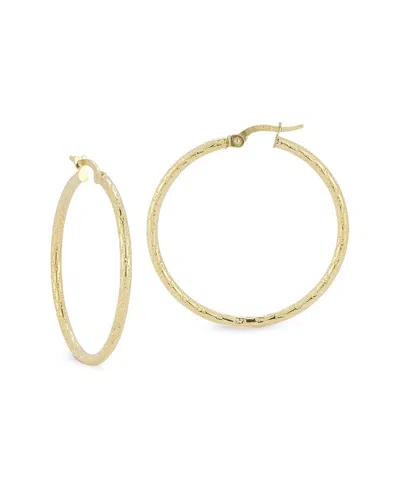 Italian Gold Medium Hammered Hoops