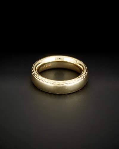 Italian Gold 14k  Milgrain Comfort Fit Ring
