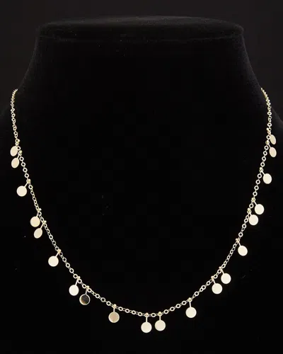 Italian Gold Mini Disc Charm Necklace