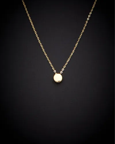 Italian Gold 14k  Mini Disc Pendant Necklace