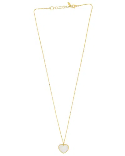 Italian Gold 14k  Mother Of Pearl Heart Necklace
