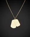 Italian Gold Name Tag Adjustable Length Necklace