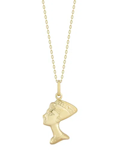 Italian Gold Nefartiti Pendant Necklace