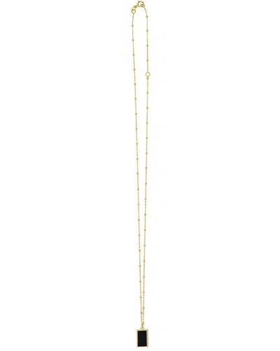 Italian Gold 14k  Onyx Tag Necklace
