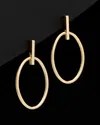 Italian Gold Oval Drop Earrings
