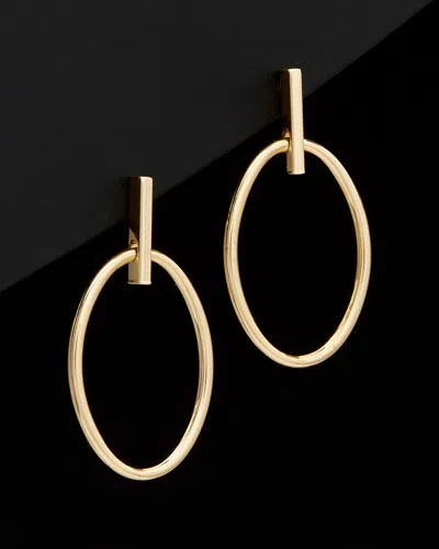 Italian Gold Oval Drop Earrings