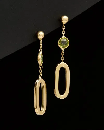 Italian Gold Oval Drop Earrings