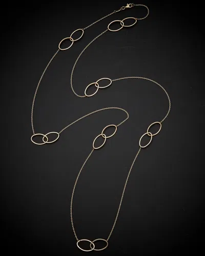 Italian Gold 14k  Oval Station Necklace
