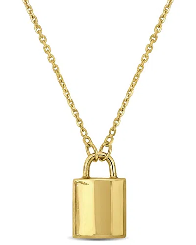 Italian Gold 14k  Padlock Charm Necklace