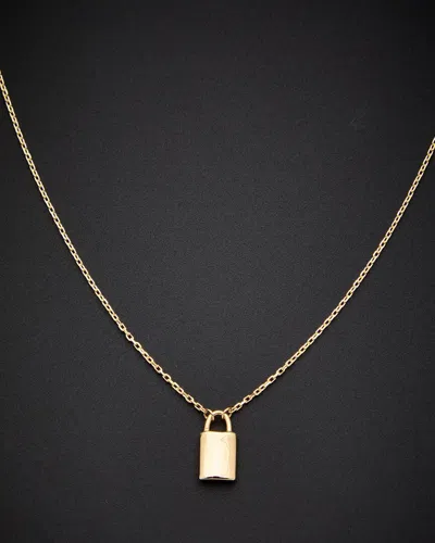 Italian Gold Padlock Pendant Necklace