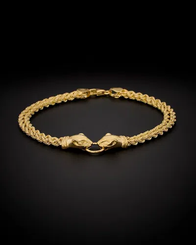 Italian Gold Panther Head Bracelet