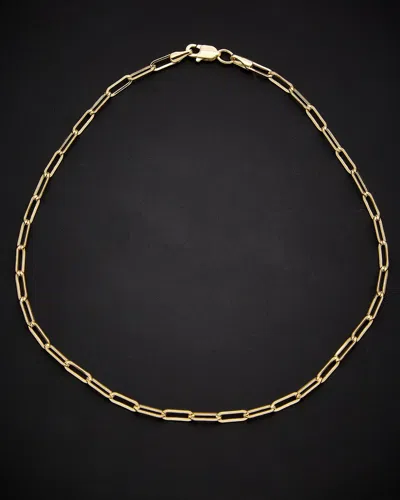 Italian Gold Paperclip Chain Ankle Bracelet