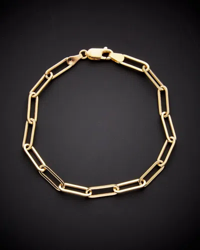 Italian Gold Paperclip Chain Bracelet In Gold