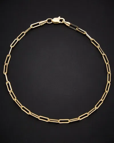 Italian Gold Paperclip Chain Bracelet
