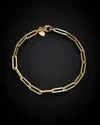 Italian Gold Paperclip Chain Bracelet