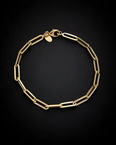 Italian Gold Paperclip Chain Bracelet