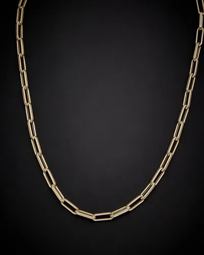 Italian Gold Paperclip Chain Necklace