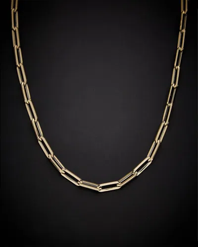Italian Gold Paperclip Chain Necklace