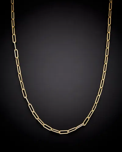 Italian Gold Paperclip Chain Necklace
