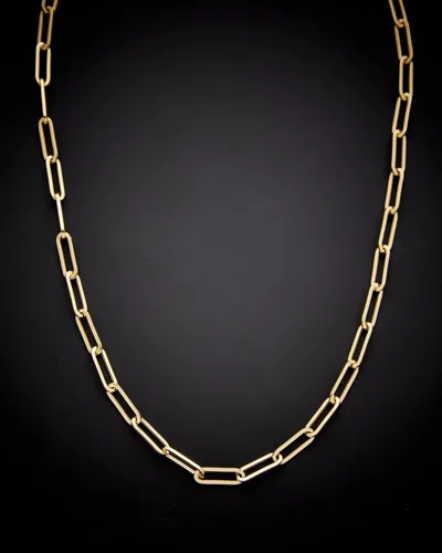 Italian Gold Paperclip Chain Necklace