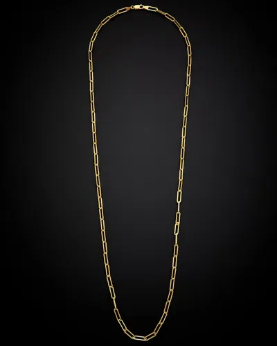 Italian Gold Paperclip Chain Necklace