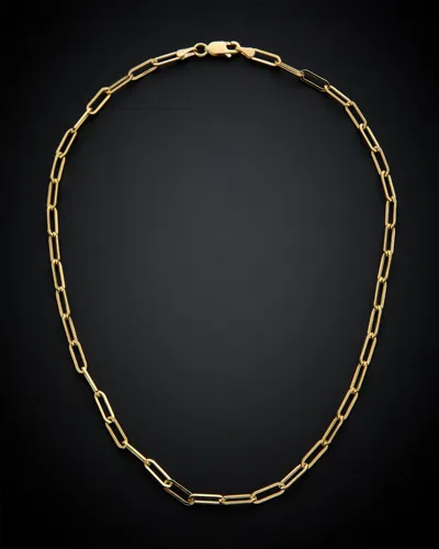 Italian Gold Paperclip Chain Necklace
