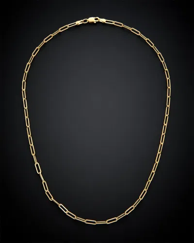 Italian Gold Paperclip Chain Necklace