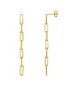 Italian Gold 14k  Paperclip Link Drop Earrings