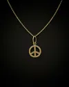 Italian Gold Peace Sign Adjustable Necklace