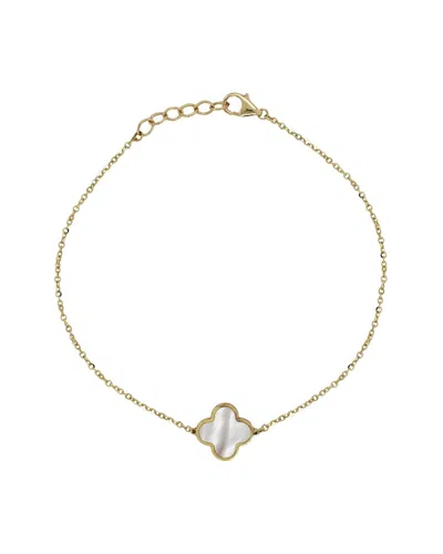 ITALIAN GOLD 14K ITALIAN GOLD PEARL CLOVER BRACELET
