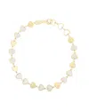 Italian Gold 14k  Pearl Heart Bracelet