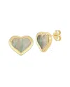 Italian Gold 14k  Pearl Heart Studs