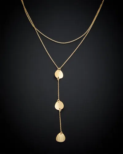 Italian Gold Petals Drop Necklace