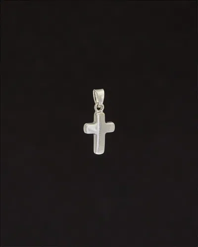 Italian Gold 14k  Petite Cross Pendant In Metallic