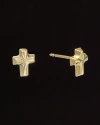 Italian Gold 14k  Petite Cross Studs
