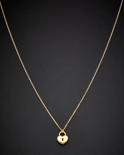 Italian Gold Petite Heart Lock Necklace