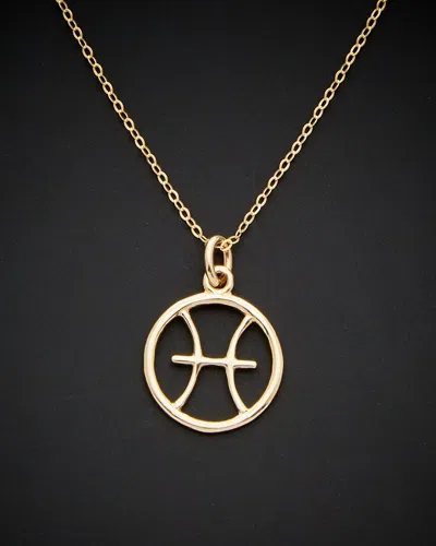 Italian Gold Pisces Zodiac Necklace